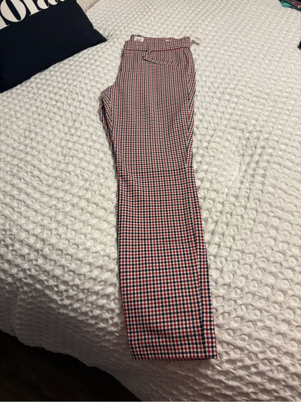 GAP Red and Black Gingham Pencil Skirt
